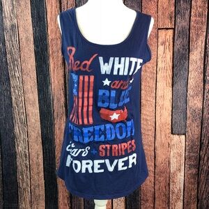 Red White And Blue American Women's Tank Top USA